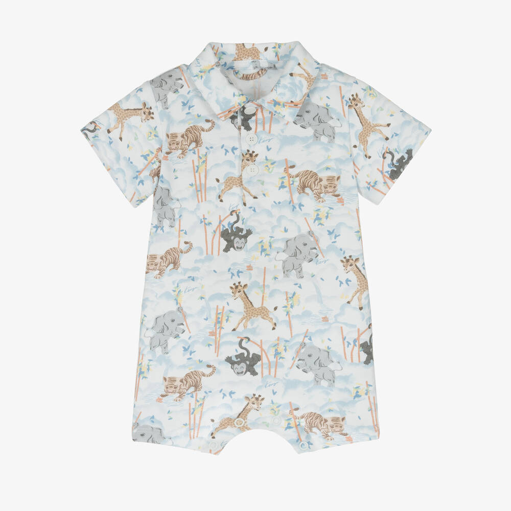 KENZO KIDS - Baby Boys Blue Cotton Piqué Shortie | Childrensalon