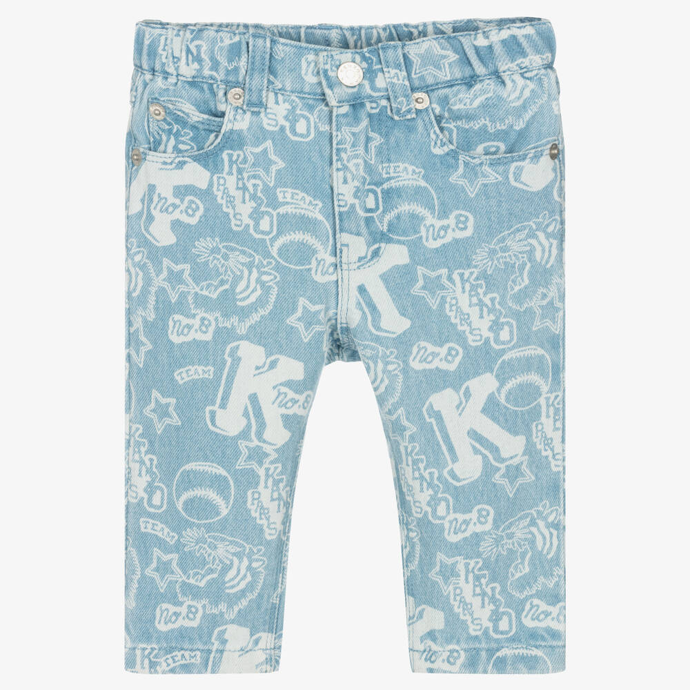 KENZO KIDS - Blaue Varsity Tiger Jeans für Babys | Childrensalon