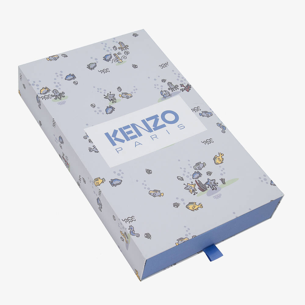 KENZO KIDS-Baby Boys Blue & Grey Gingham Shorts Set | Childrensalon Outlet