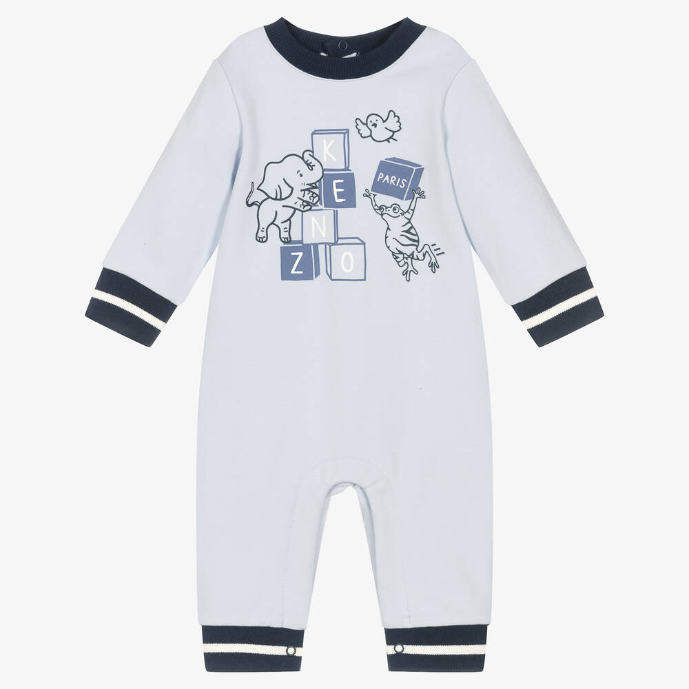 KENZO KIDS-أفرول رومبر قطن عضوي لون أزرق للمواليد | Childrensalon Outlet