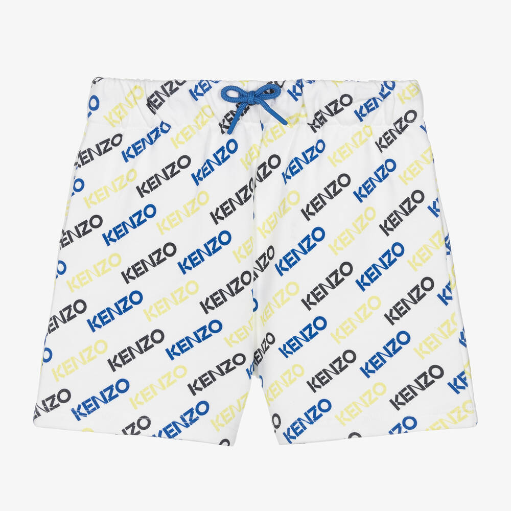 KENZO KIDS-Baby Boys White Cotton Logo Shorts | Childrensalon Outlet