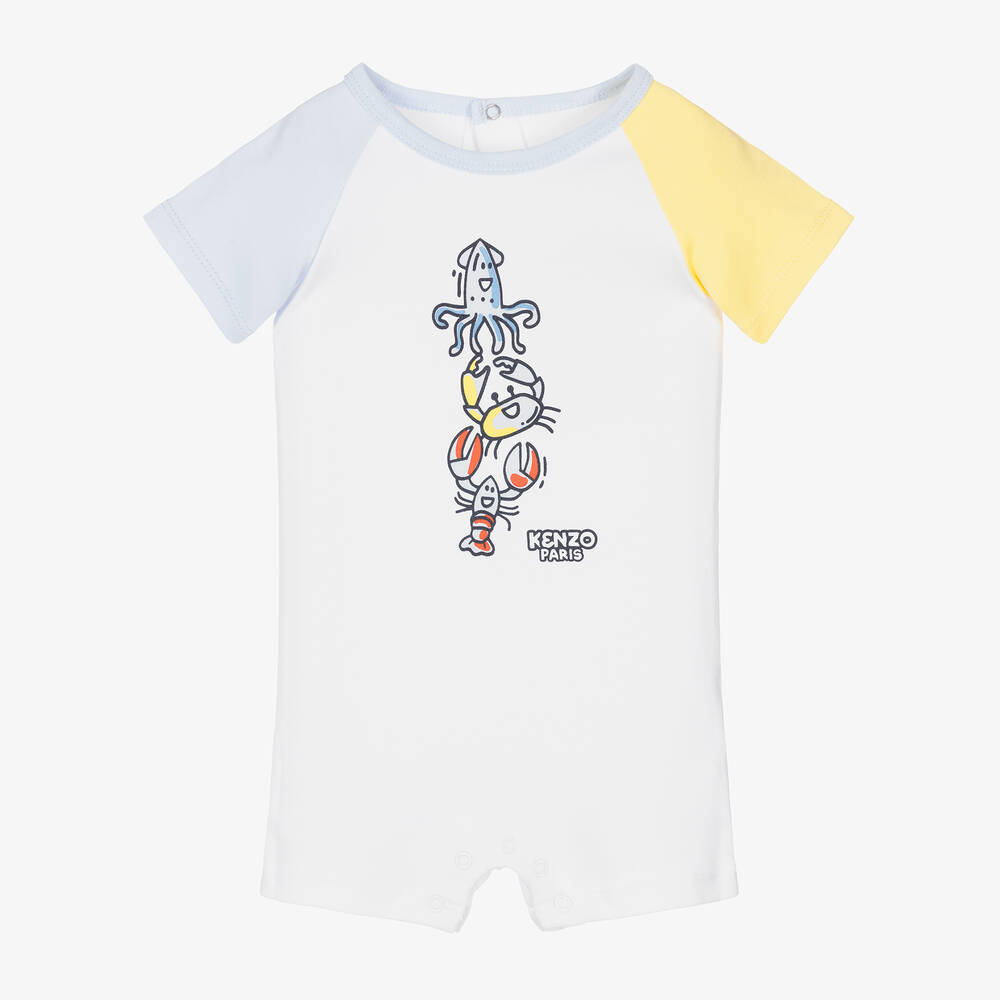 Baby Boys White Organic Cotton Shortie