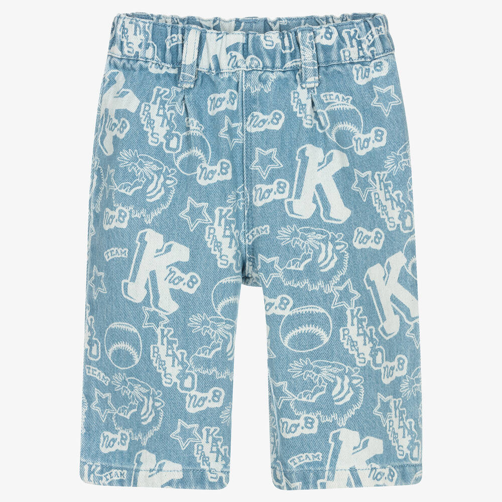 KENZO KIDS - Blaue Jeans mit Baseball-Print | Childrensalon