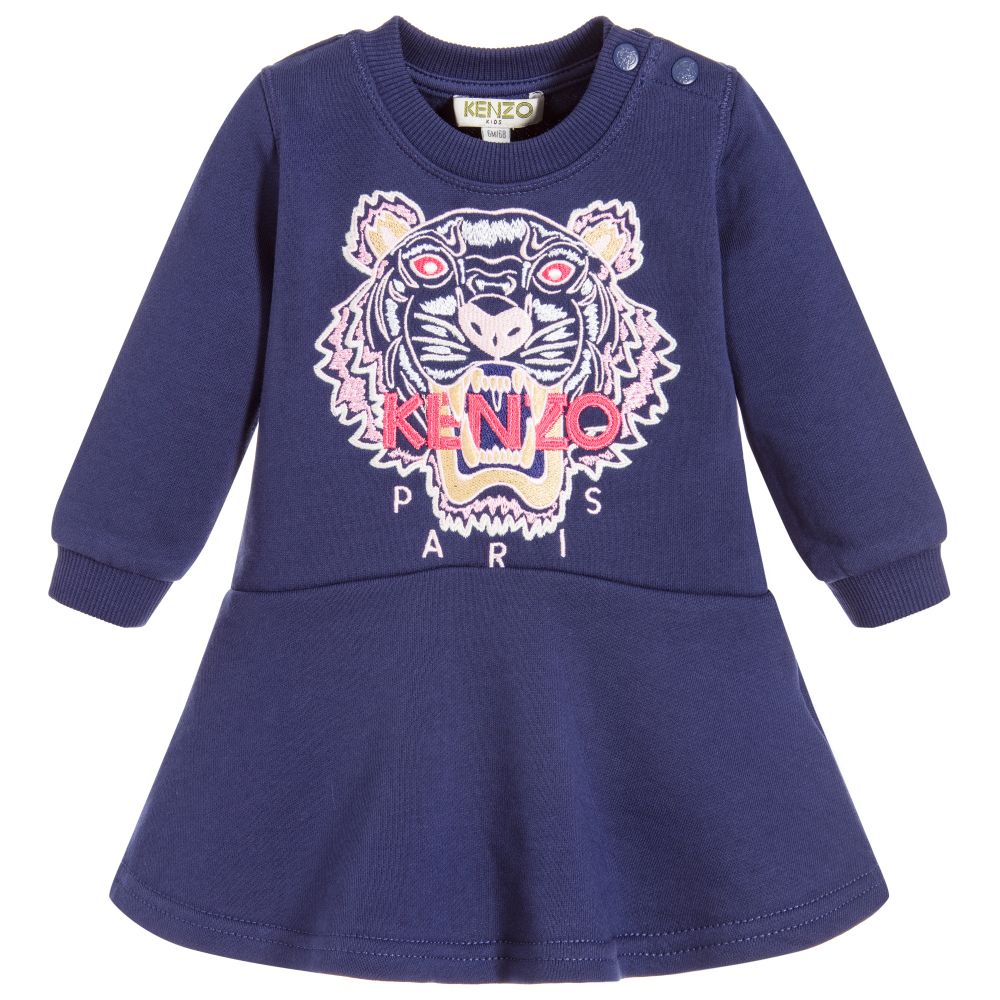 KENZO KIDS - Baby Girls Blue Tiger Dress | Childrensalon