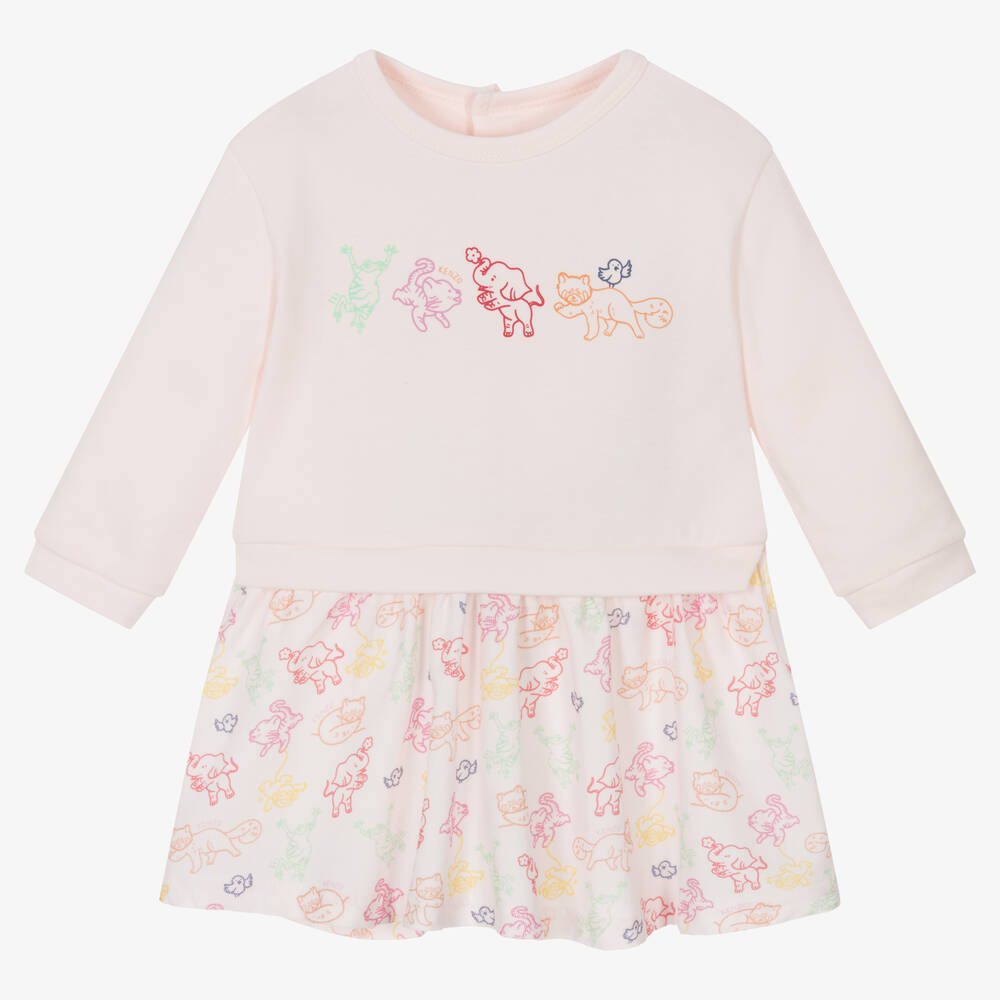 KENZO KIDS - Robe rose clair en coton Bébé fille | Childrensalon