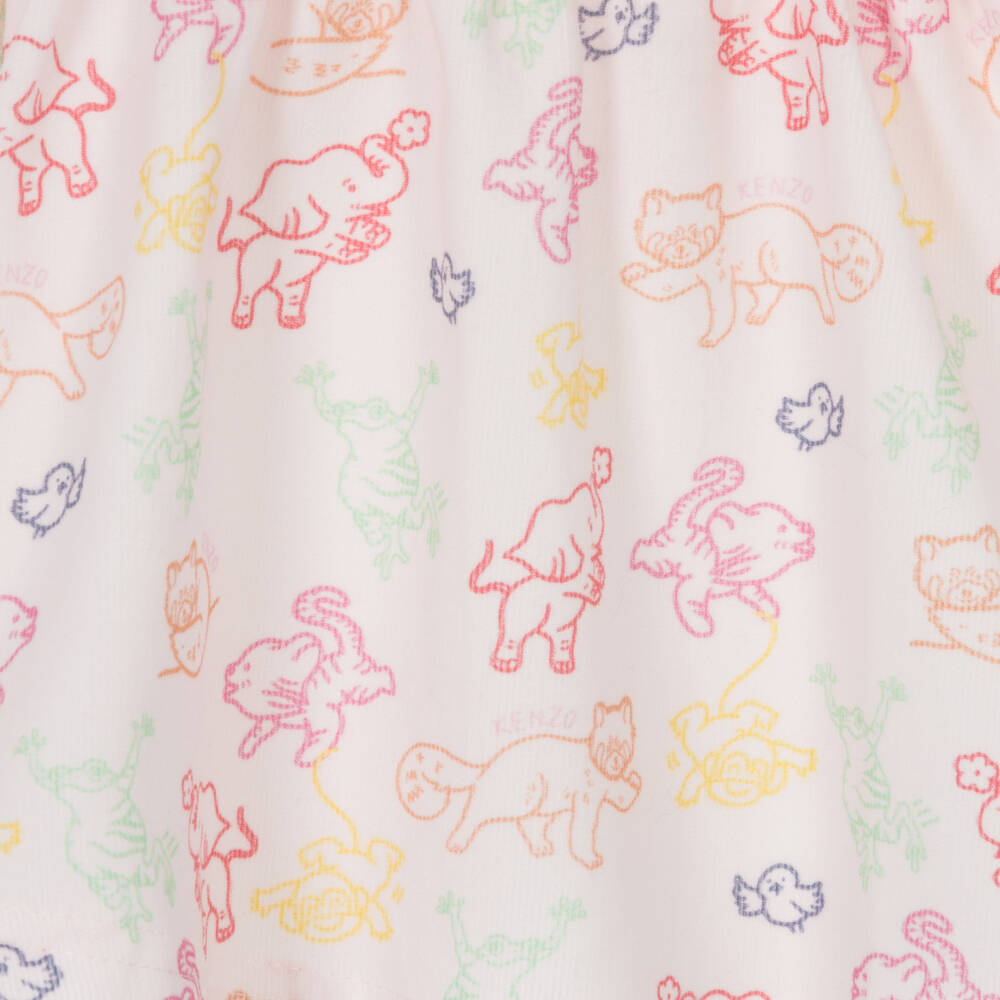 KENZO KIDS-فستان قطن تويل لون زهري باهت للمولودات | Childrensalon Outlet