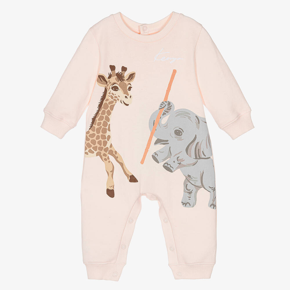 KENZO KIDS - Hellrosa Baumwoll-Overall für Babys | Childrensalon