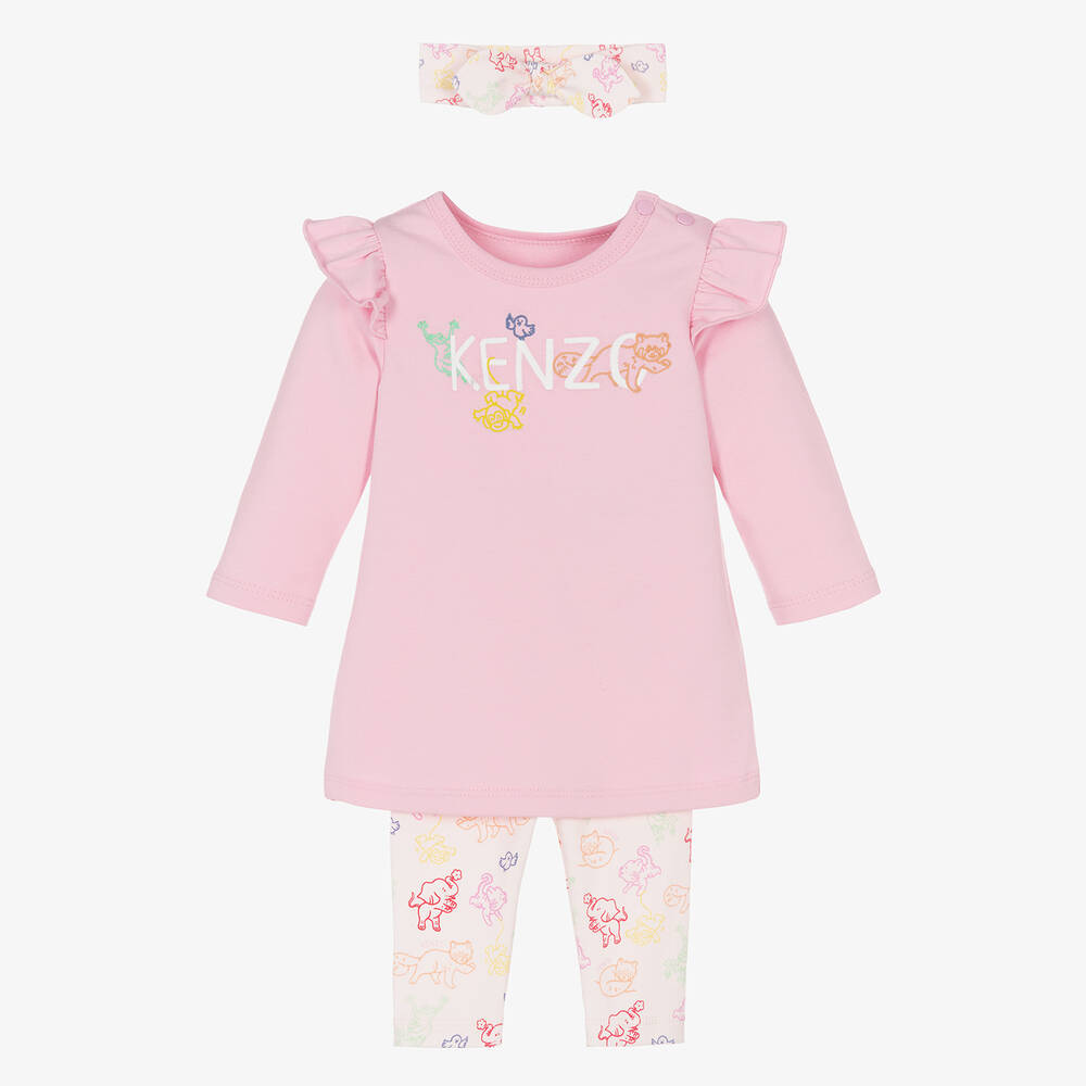 KENZO KIDS - Rosa Baumwollkleid-Set für Babys | Childrensalon