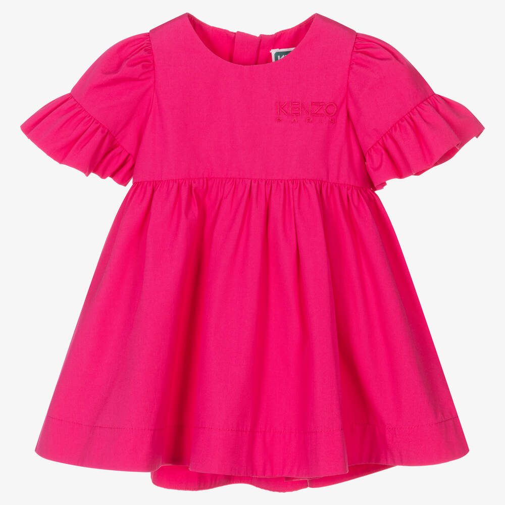 KENZO KIDS - Robe rose en coton bébé fille | Childrensalon