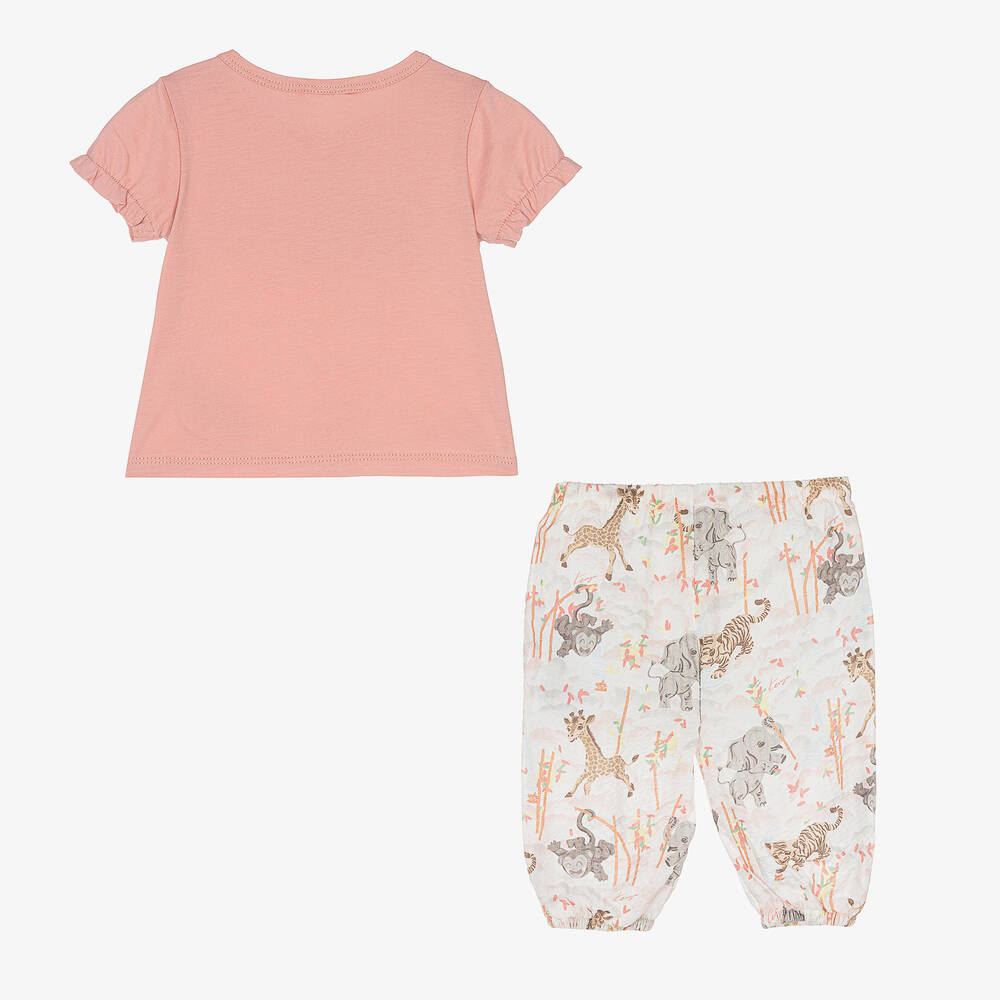 كينزو كيدز-طقم بنطلون قطن لون زهري للمولودات | Childrensalon Outlet