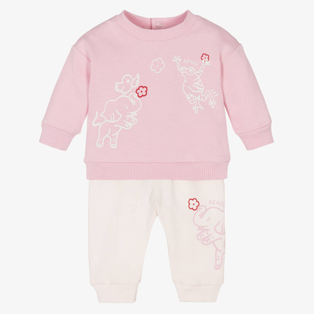 KENZO KIDS - Rosa Baumwollhosen-Set für Babys  | Childrensalon