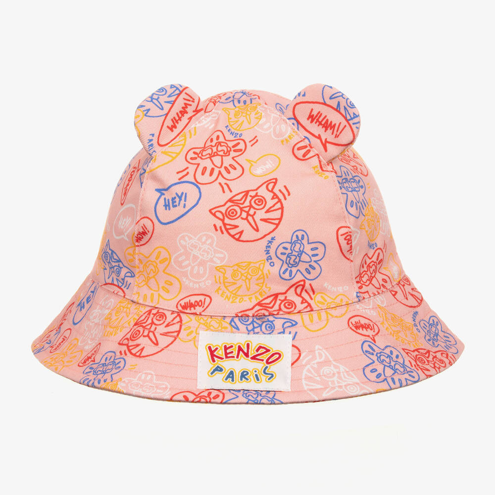 KENZO KIDS-Baby Girls Pink Cotton Twill Hat | Childrensalon Outlet