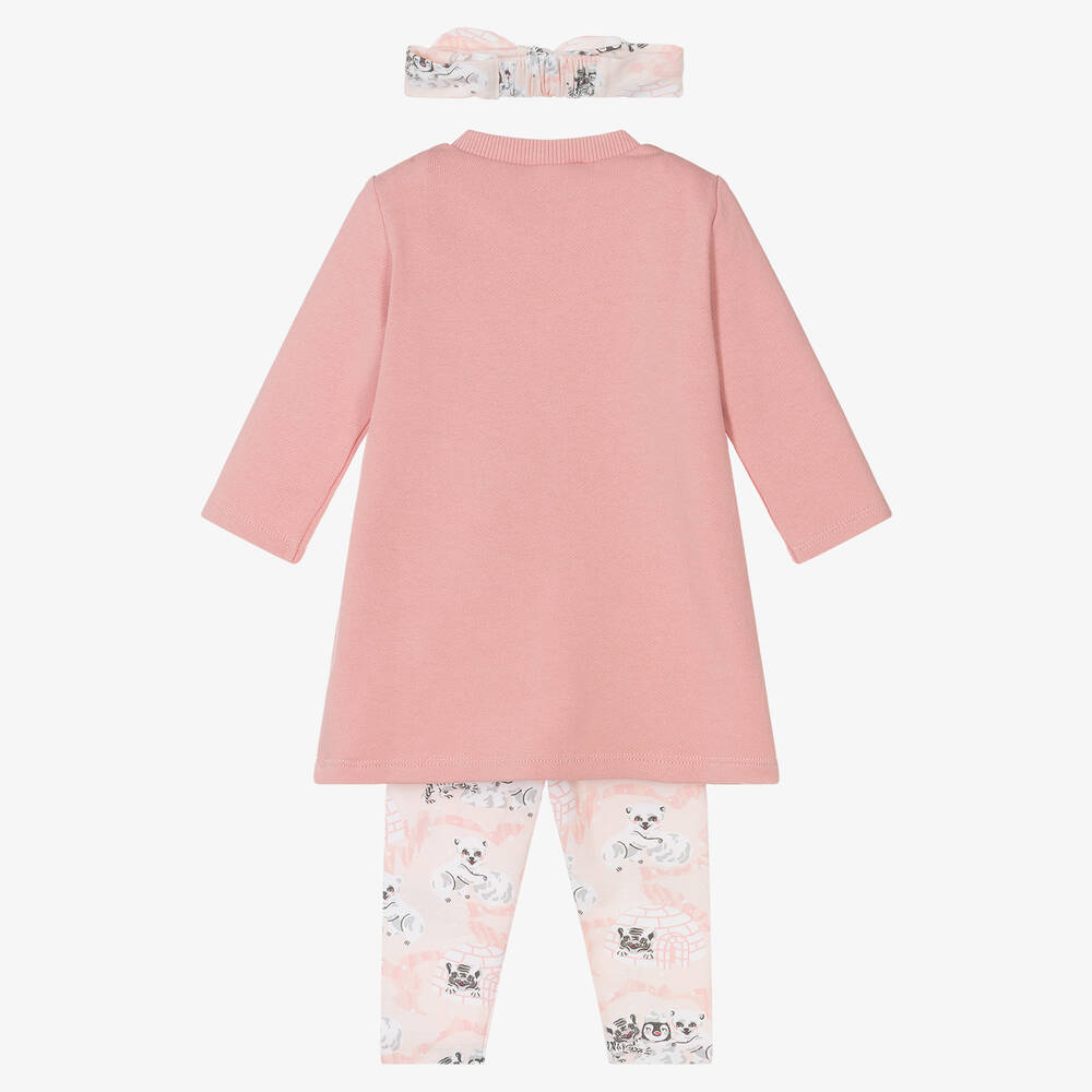 كينزو كيدز-طقم فستان قطن لون زهري للمولودات | Childrensalon Outlet