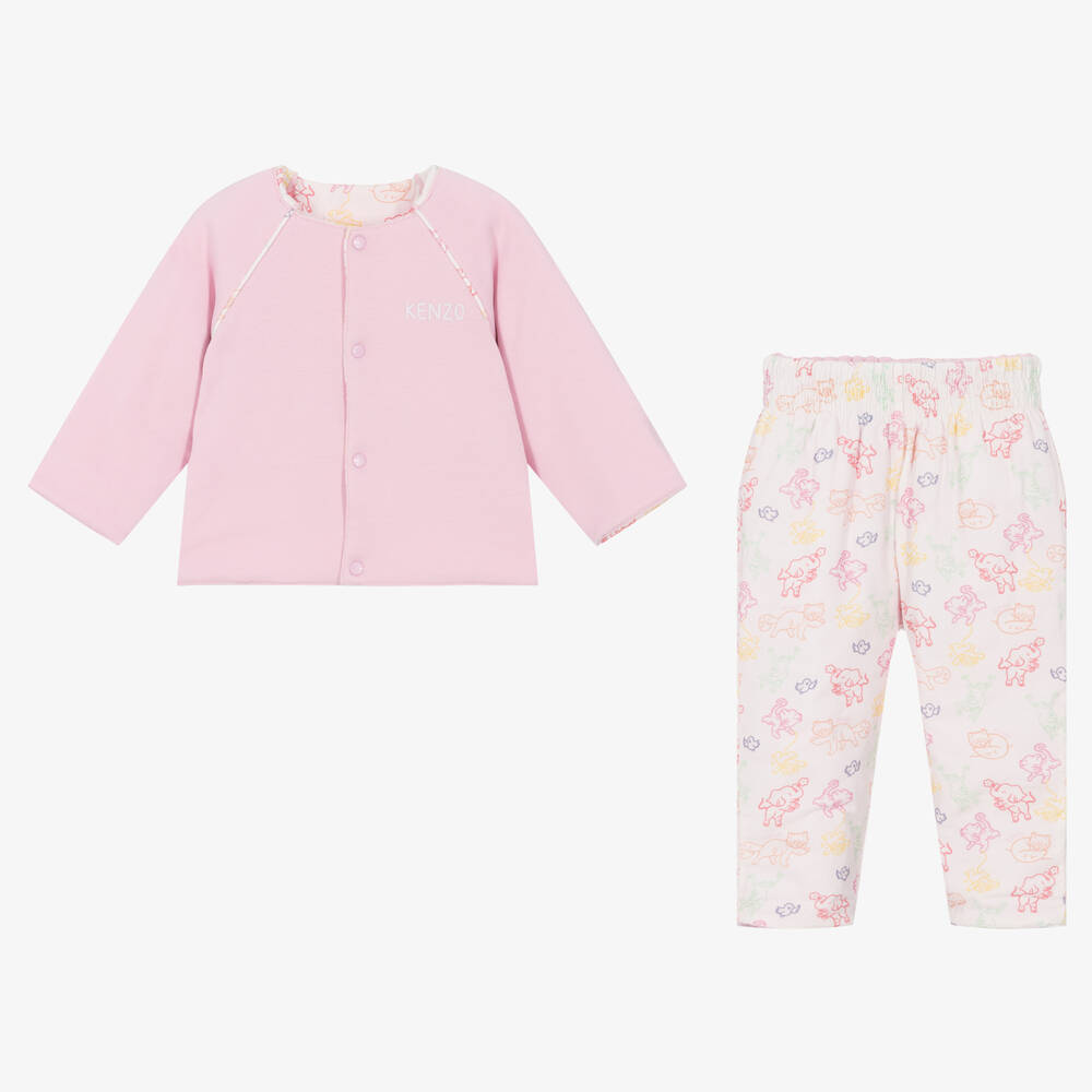 KENZO KIDS-Розовый двусторонний комплект с брюками | Childrensalon Outlet