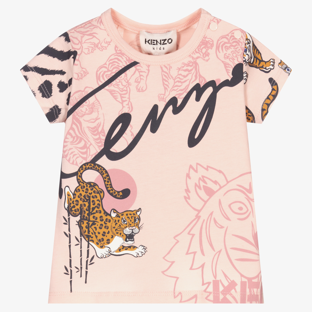 KENZO KIDS Baby Girls Pink T Shirt Childrensalon Outlet