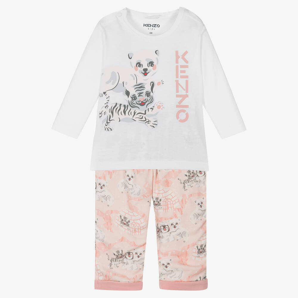 KENZO KIDS - Baby Girls Pink Trouser Set | Childrensalon