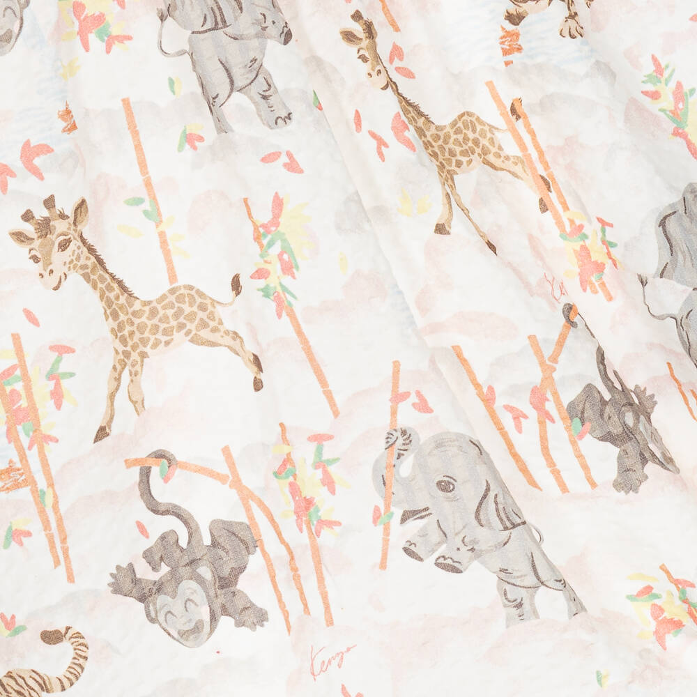 KENZO KIDS-Baby Girls Pink & White Cotton Dress | Childrensalon Outlet