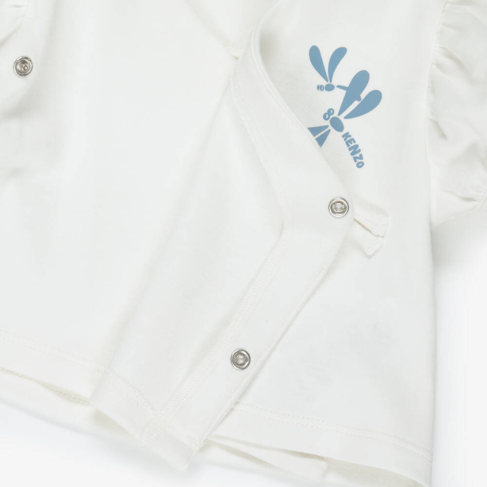 KENZO KIDS-Baby Girls White & Blue Dragonfly Shorts Set | Childrensalon Outlet