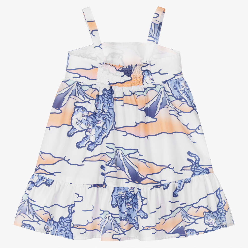 KENZO KIDS-Baby Girls White Cotton Poplin Dress | Childrensalon Outlet