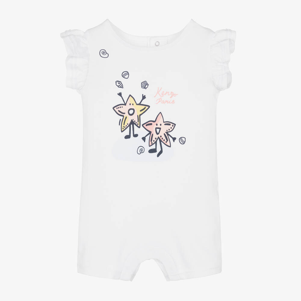 KENZO KIDS-Baby Girls White Cotton Starfish Shortie | Childrensalon Outlet