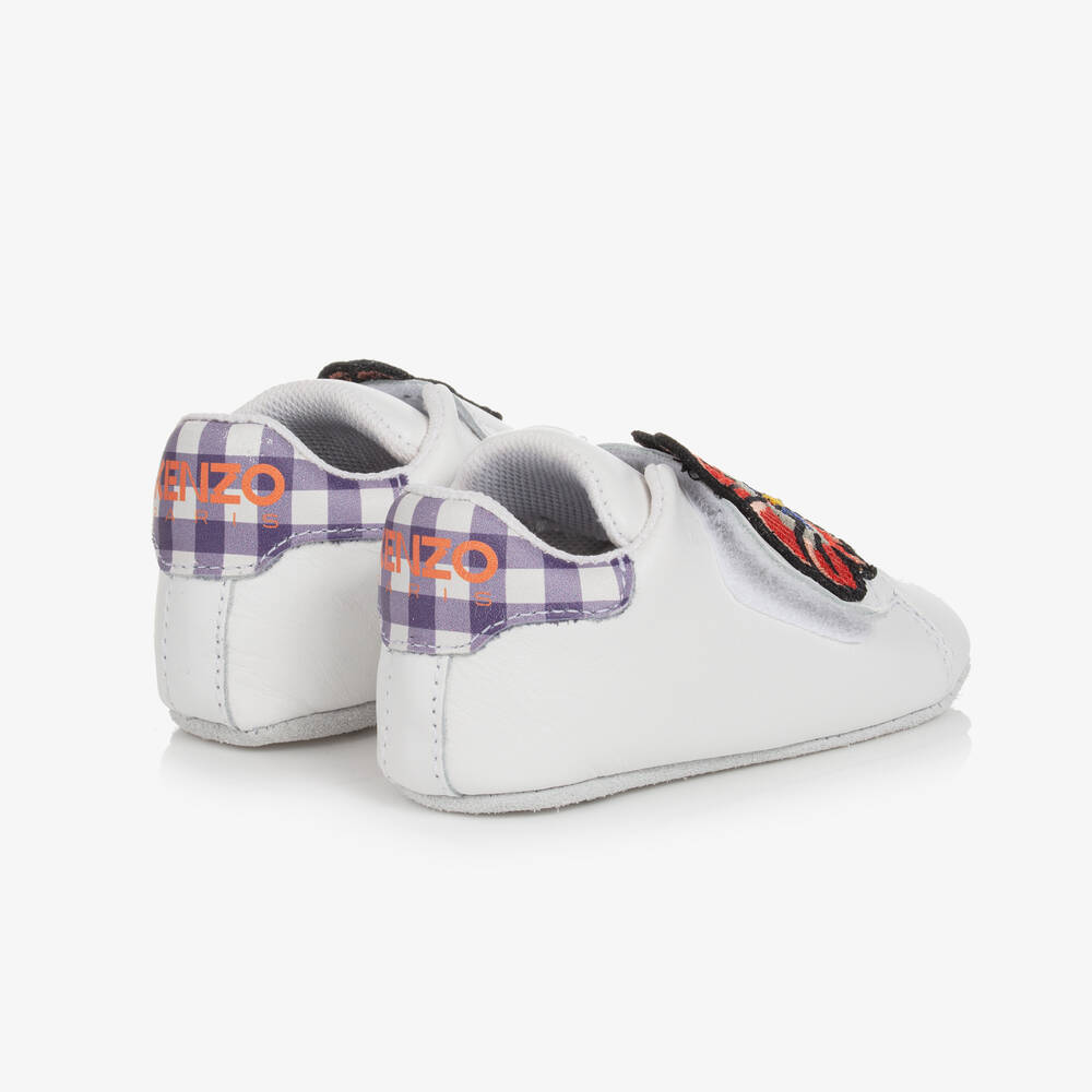 KENZO KIDS-Baby Girls White Leather Pre-Walker Shoes | Childrensalon Outlet