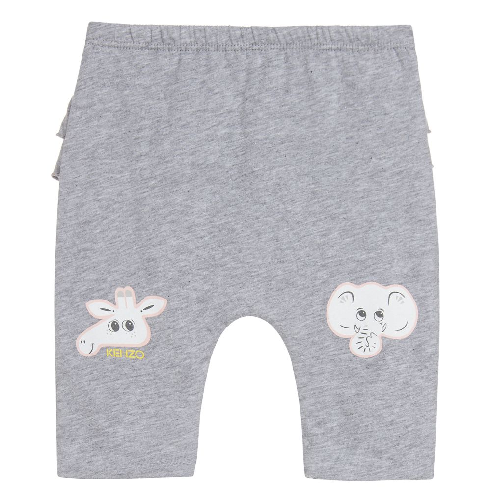 KENZO KIDS-بنطلون قطن لون رمادي للبنات | Childrensalon Outlet
