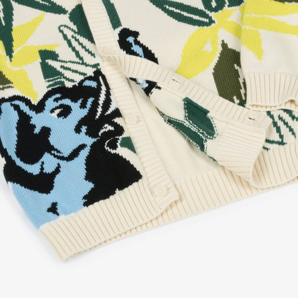 KENZO KIDS-Beige And Green Jungle Cardigan | Childrensalon Outlet