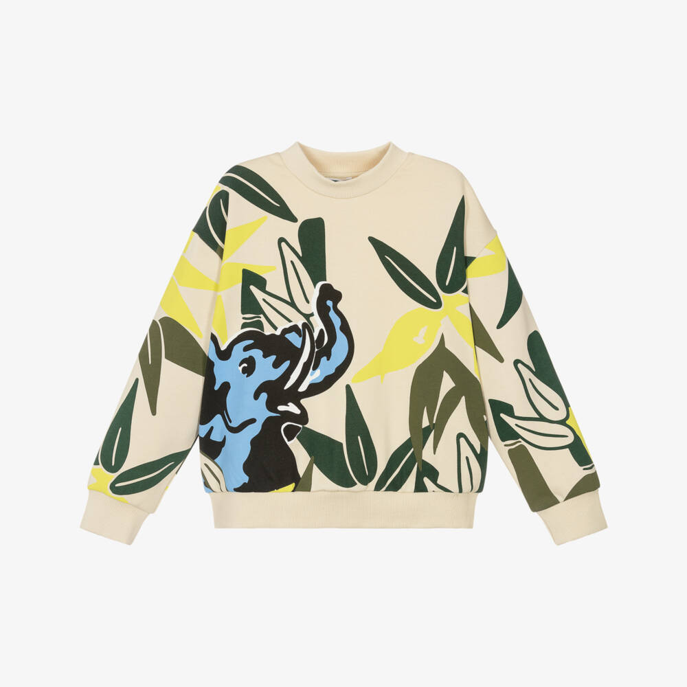 KENZO KIDS-Beige And Green Jungle Sweatshirt | Childrensalon Outlet
