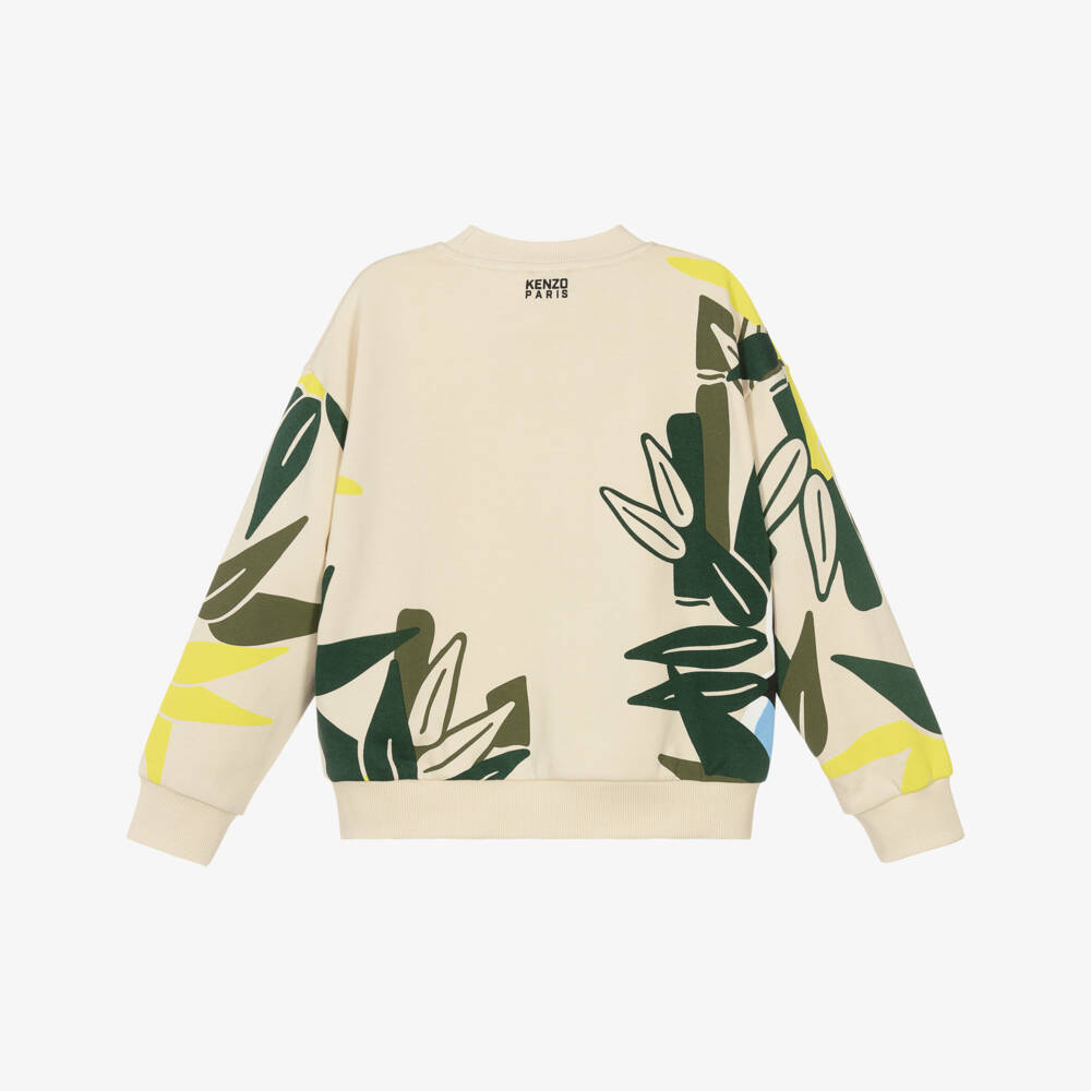 KENZO KIDS-Beige And Green Jungle Sweatshirt | Childrensalon Outlet