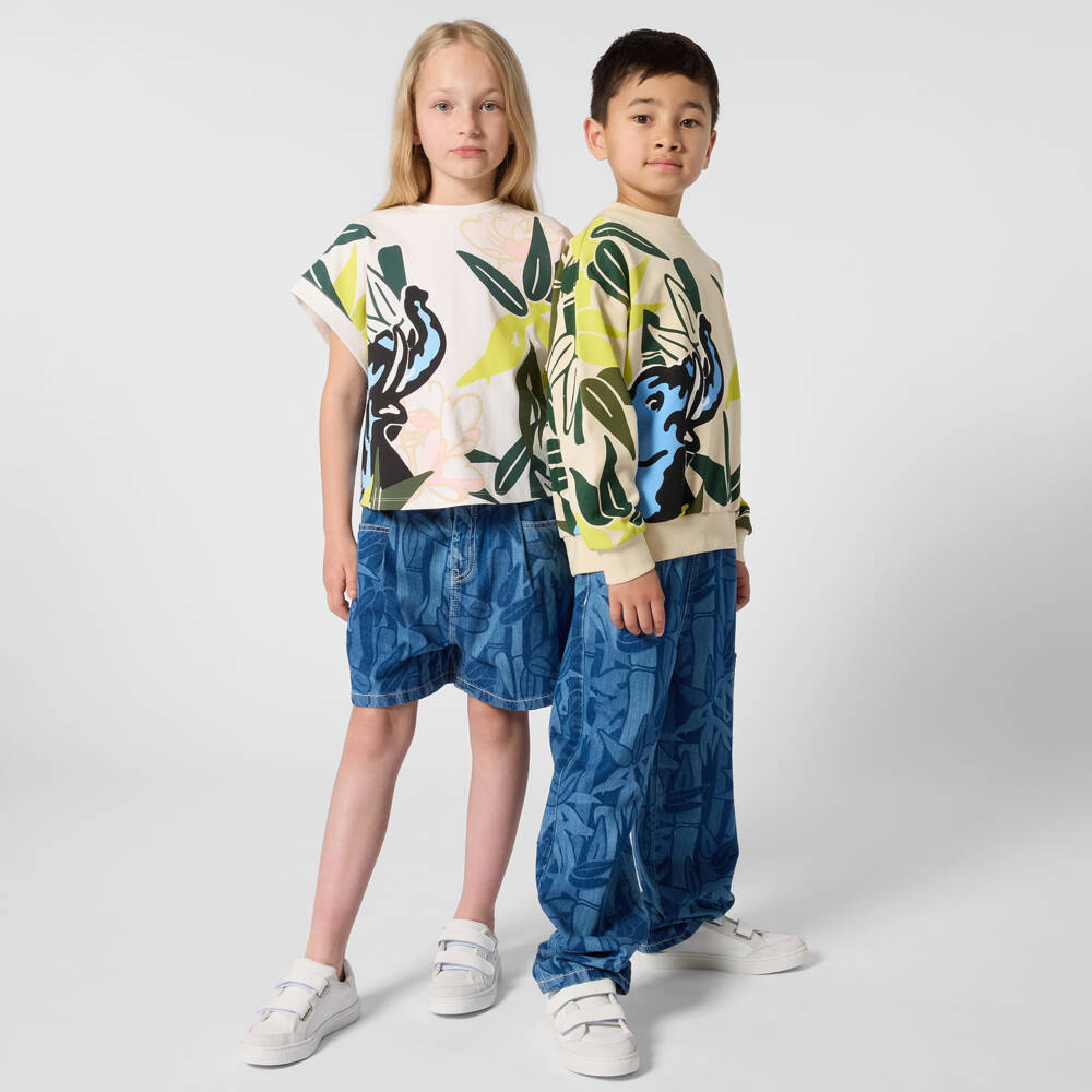KENZO KIDS-Beige And Green Jungle Sweatshirt | Childrensalon Outlet