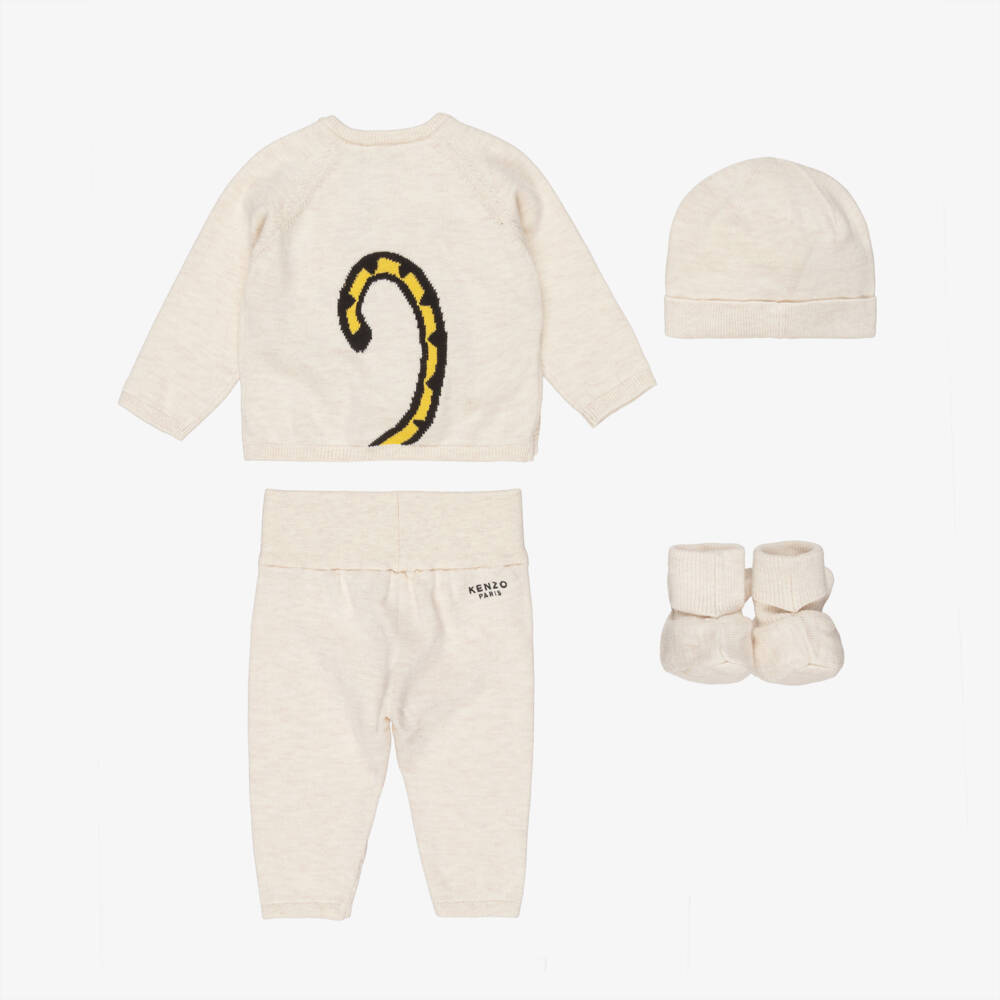 KENZO KIDS-Beige Cotton Knit Outfit Gift Set | Childrensalon Outlet
