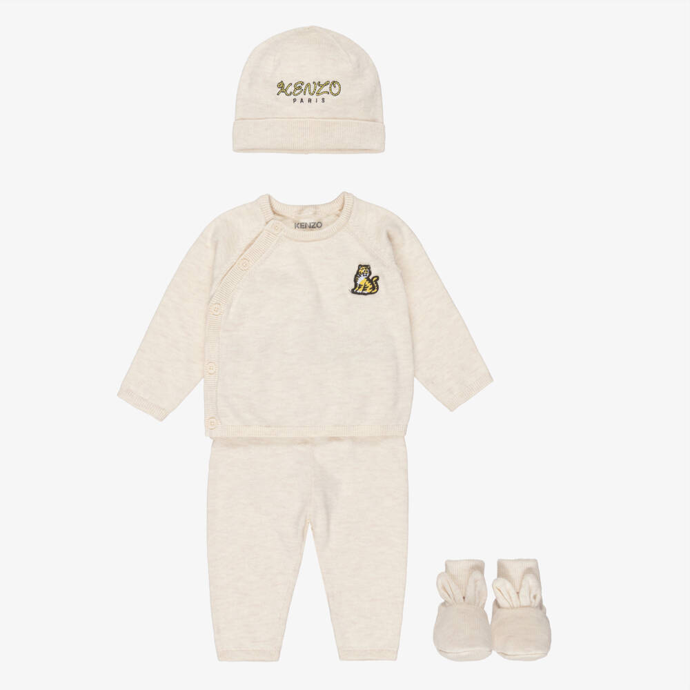 KENZO KIDS-Beige Cotton Knit Outfit Gift Set | Childrensalon Outlet