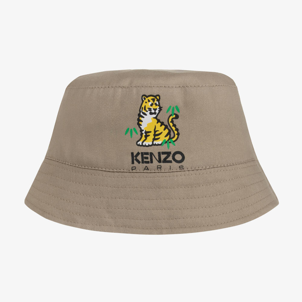 KENZO KIDS - قبعة قطن تويل لون بيج | Childrensalon