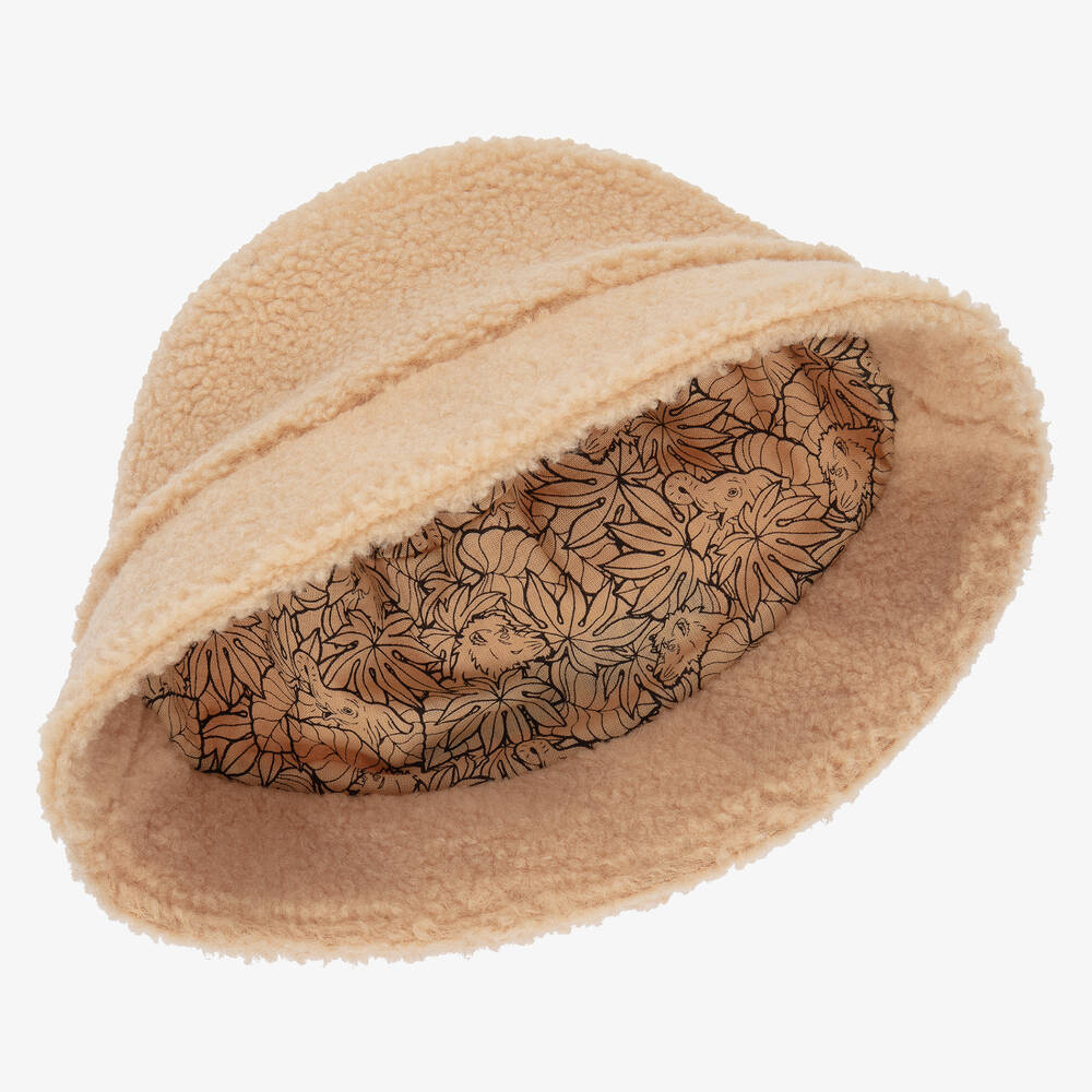 KENZO KIDS-Beige Logo Bucket Hat | Childrensalon Outlet