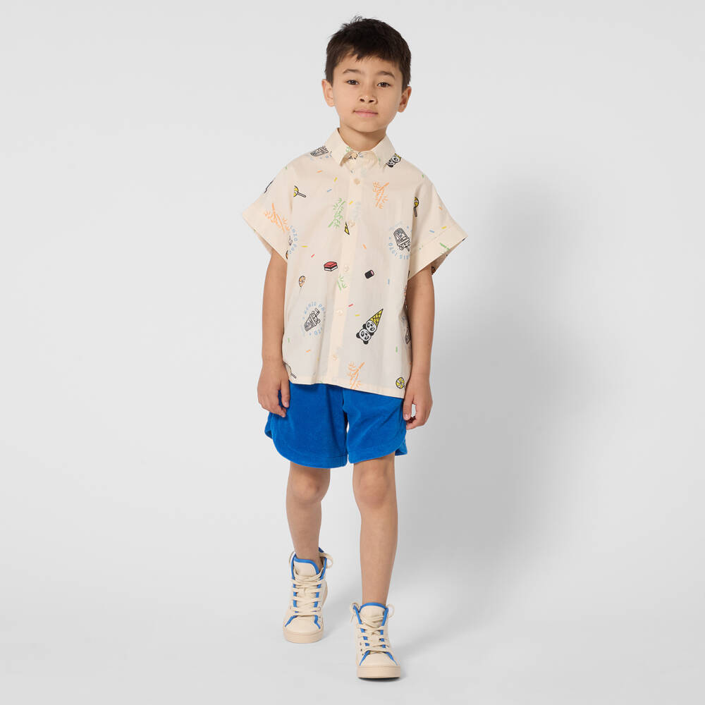 KENZO KIDS-Beige Logo Shirt | Childrensalon Outlet
