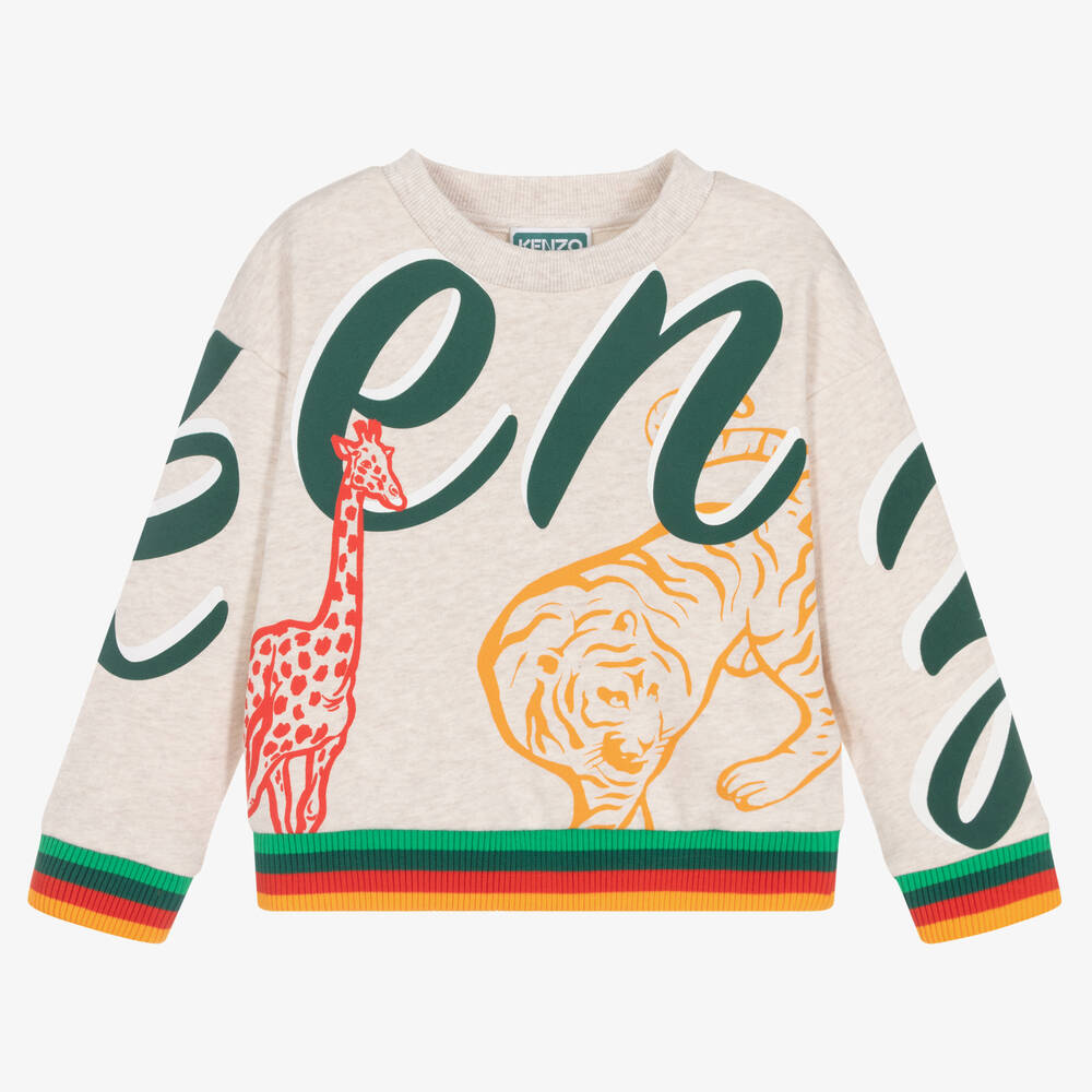 KENZO KIDS - Beiges Multi-Iconics Sweatshirt | Childrensalon
