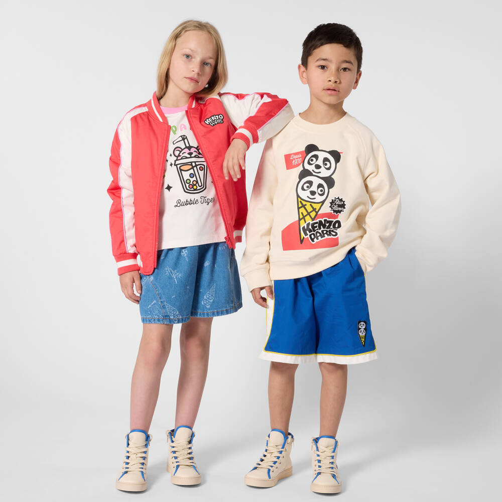 KENZO KIDS-Beige Panda Sweatshirt | Childrensalon Outlet