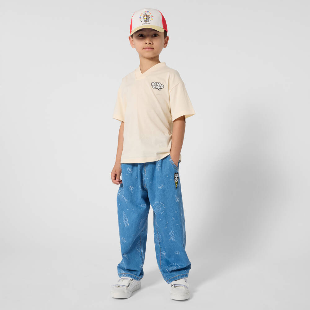 KENZO KIDS-Beige Panda T-shirt | Childrensalon Outlet