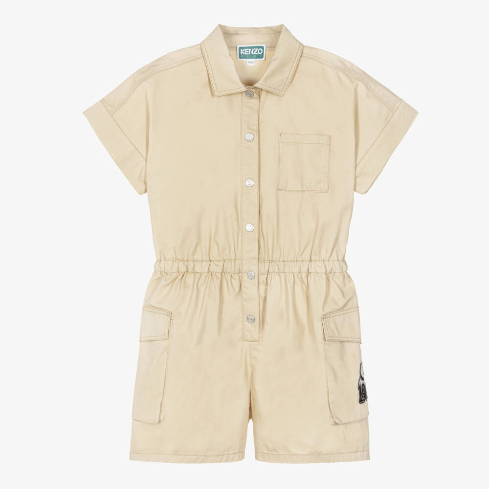 KENZO KIDS-Бежевый комбинезон для девочек | Childrensalon Outlet