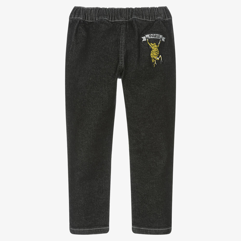 KENZO KIDS-Черные джинсы зауженного кроя | Childrensalon Outlet