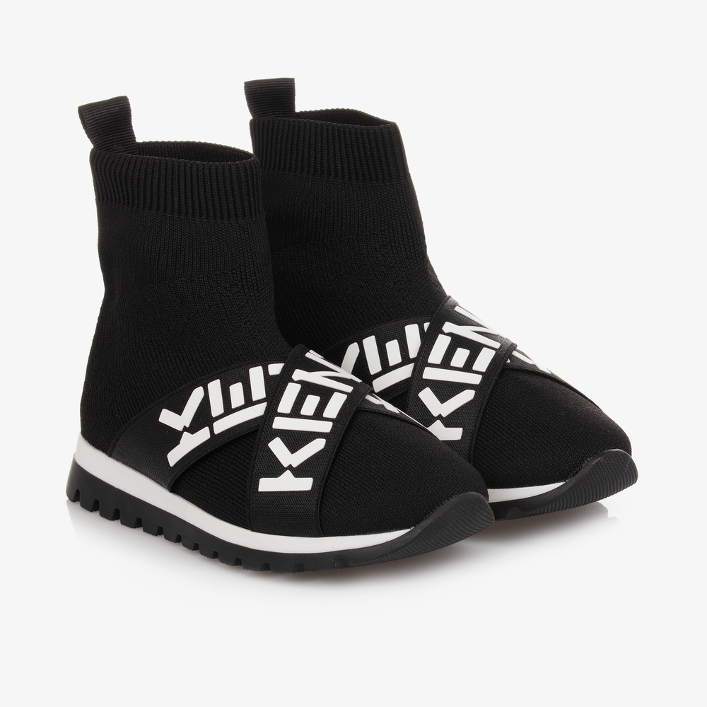 KENZO KIDS - Черные кроссовки-носки | Childrensalon