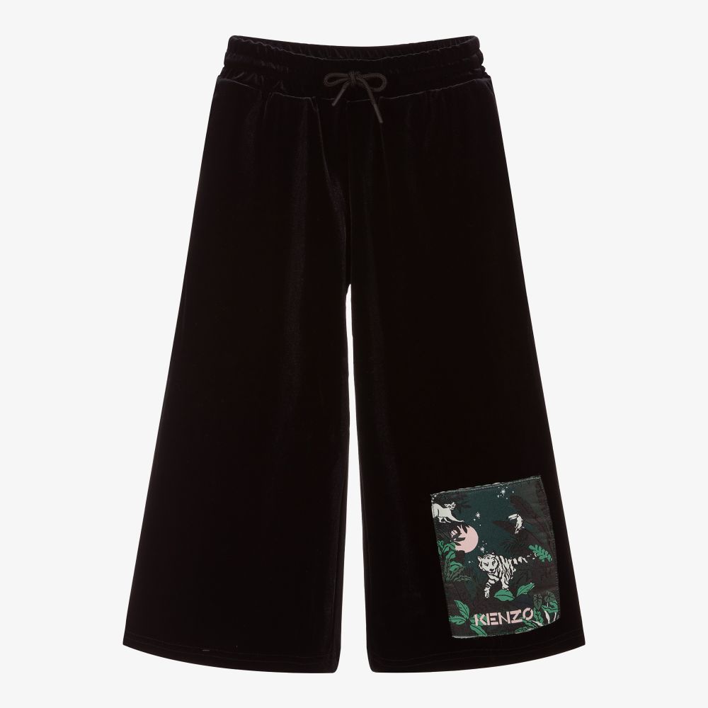 KENZO KIDS - Pantalon noir en velours Jungle | Childrensalon