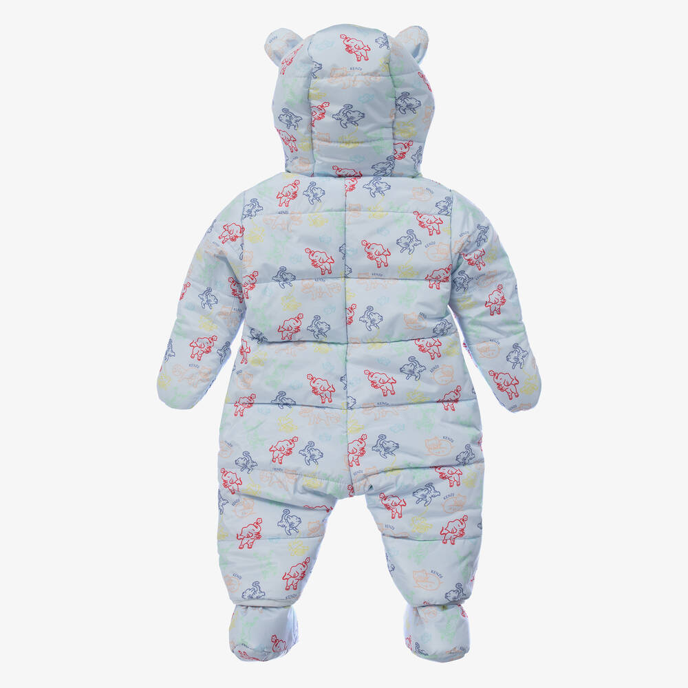 KENZO KIDS-Blue Animal Print Snowsuit | Childrensalon Outlet
