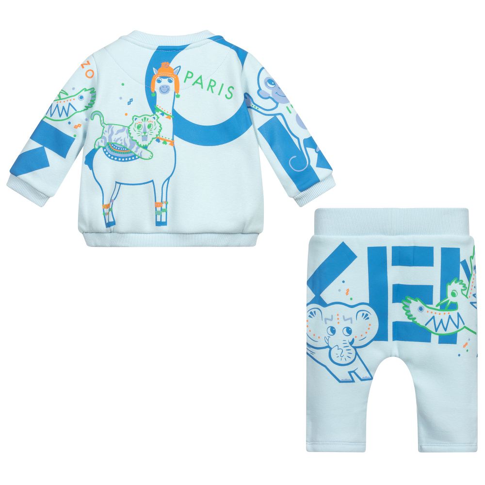 KENZO KIDS Ensemble pantalon bleu en coton B b