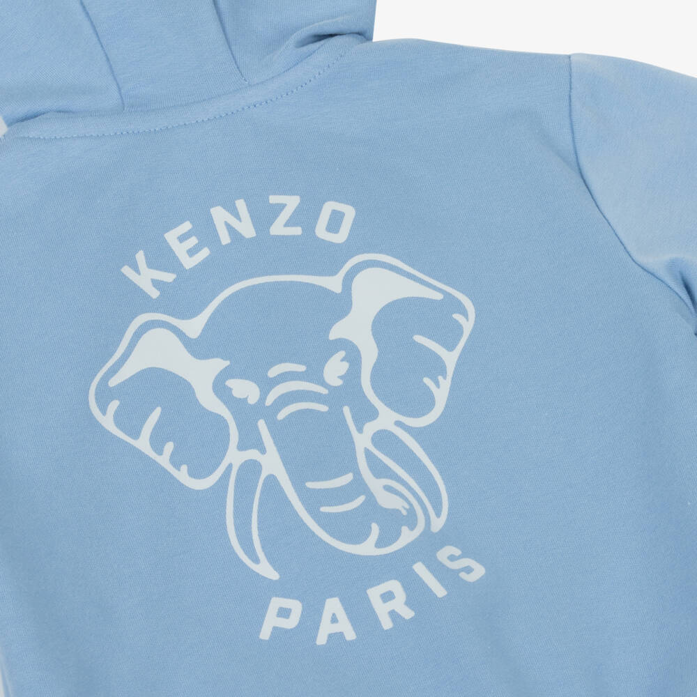 KENZO KIDS-Blue Cotton Elephant Baby Tracksuit Set | Childrensalon Outlet