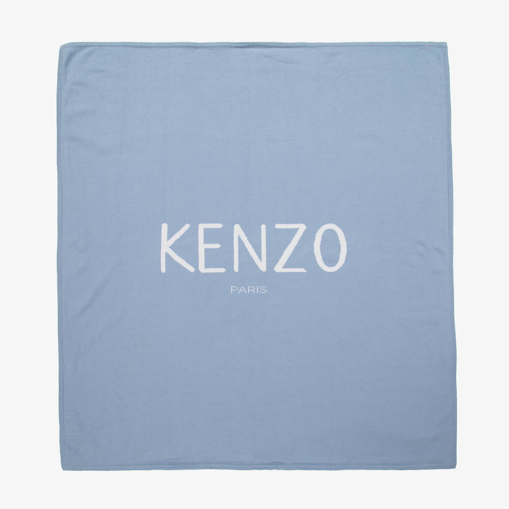 KENZO KIDS - Голубое трикотажное одеяло из хлопка (80см) | Childrensalon