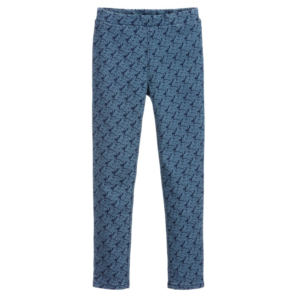 KENZO KIDS - Legging bleu en coton à motif tigre | Childrensalon