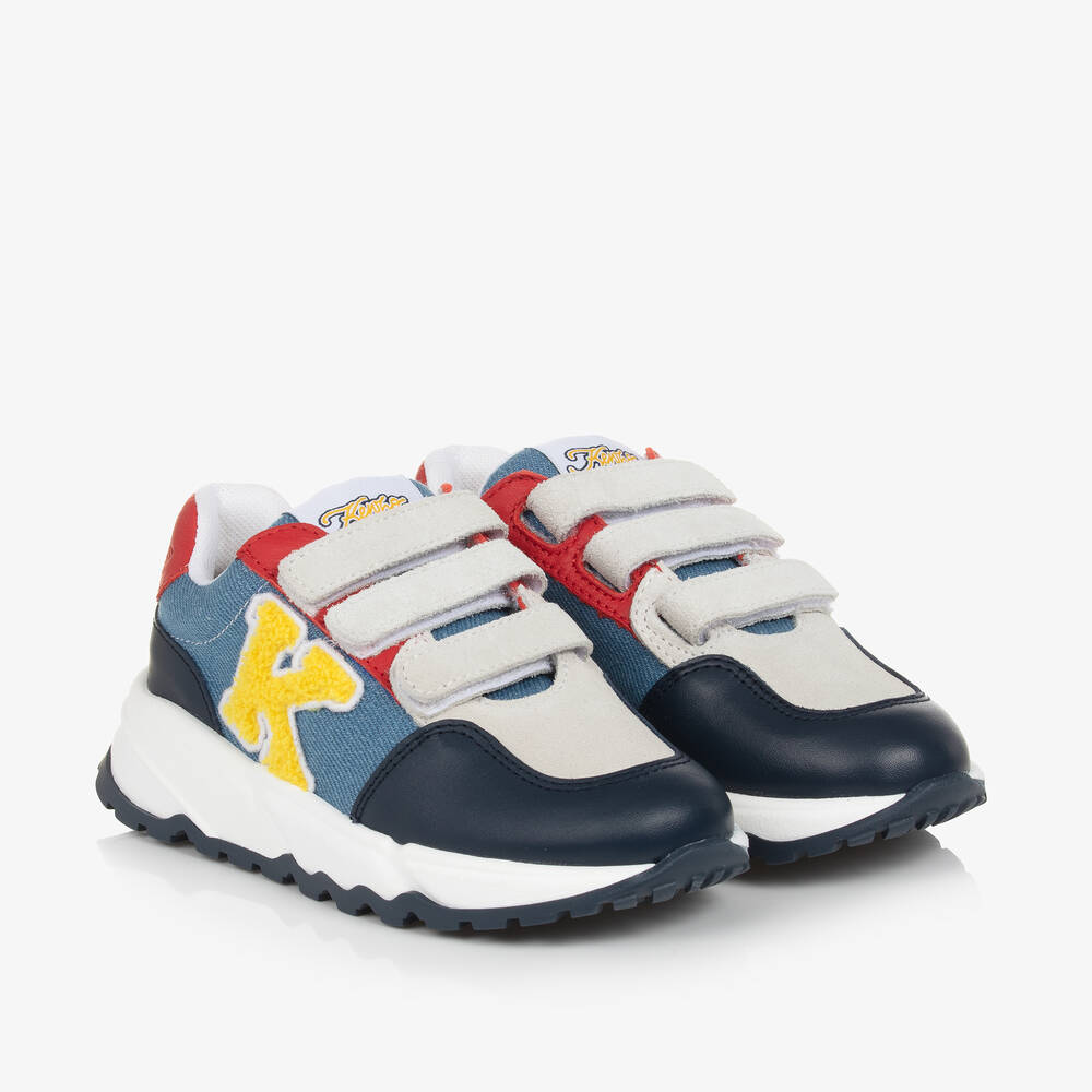 Blue Denim Effect Velcro Sneakers
