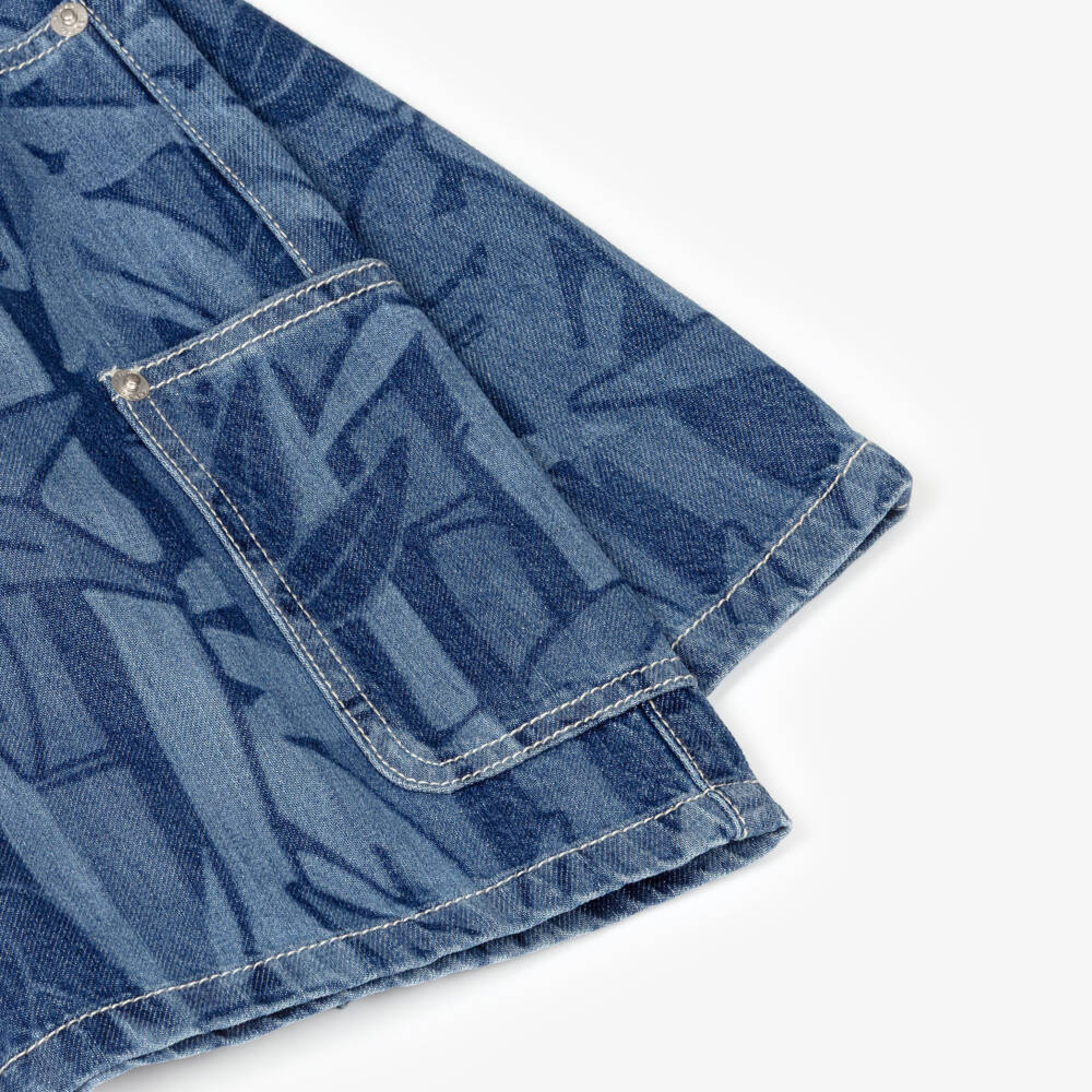 KENZO KIDS-Blue Denim Jungle Shorts | Childrensalon Outlet