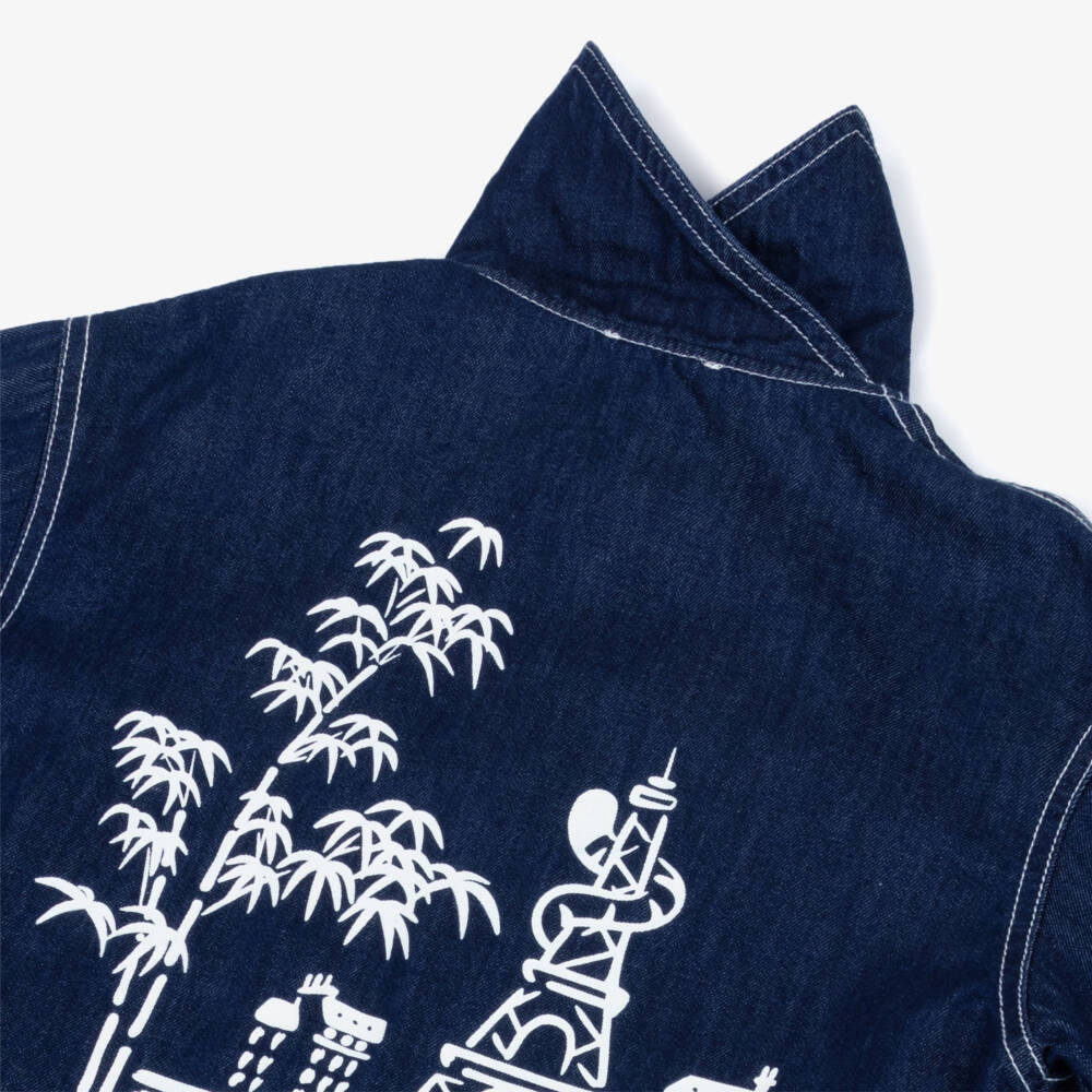 KENZO KIDS-Blue Denim Logo Jacket | Childrensalon Outlet